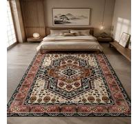 VARIKASHOM Tapis de Bain, 50 x 80 cm, Rouge Oriental Marron Blanc Noir Beige, Tapis d'entrée intérieur, Salon Chambre, Décoratif Chaise Canapé,