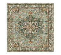 VARIKASHOM Tapis de décoration Carré,Décoration Florale Traditionnelle sous Le canapé, Style Ferme, Vert, 200 x 200 cm, Décoration Salon Grand Chambre Ado Fille Moderne Poil Court Doux,