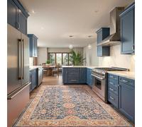 VARIKASHOM Tapis de Salon Grand Canapé Chambre Design Moderne Poil Court Doux, Vintage Shabby Chic Bleu, Rouge, Beige, 150 x 180 cm