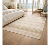 VARIKASHOM Tapis de Sol Décoratif Salon, Commode Chambre, Cuisine, Bureau, Couloir, Lavable,Beige géométrique Moderne, crème, 70 x 120 cm