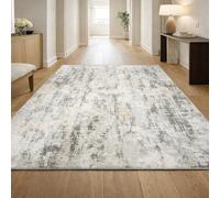 VARIKASHOM Tapis de Sol Tapis de Chambre Salon pour la décoration de la Maison,Abstrait Moderne Blanc, Gris, Beige, 100 x 150 cm