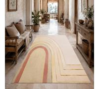 VARIKASHOM Tapis de Sol Tapis de Chambre Salon pour la décoration de la Maison,Motifs géométriques Modernes Jaune, Beige, Rouge, Blanc, 120 x 200 cm