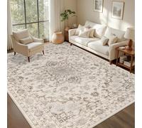 VARIKASHOM Tapis Décoration Maison intérieur pour Salon Canapé, Chambre à Coucher Coiffeuses,Beige Traditionnel, Gris, Taupe, 150 x 150 cm