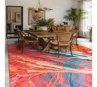 VARIKASHOM Tapis Extra Large pour Salon, Chambre à Coucher, décoration d'intérieur, Tapis esthétique, Moderne Abstrait Rose, Orange, Bleu, Jaune, Blanc, 200 x 240 cm
