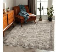 VARIKASHOM Tapis Intérieur Salon Chambre Cuisine, Tapis Extérieur Balcon Terrasse, Shabby Chic Vintage Moderne, Gris, Beige, Marron, 120 x 170 cm