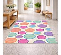 VARIKASHOM Tapis Poils Courts Moderne Design pour Déco Salon Chambre, Antidérapant Lavable, Abstrait Moderne Rose, Bleu, Violet, Vert, Orange, Jaune, Blanc, 90 x 150 cm