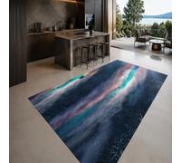 VARIKASHOM Tapis sous Chaise Bureau, 90 x 150 cm, Abstrait Violet Bleu Rose Noir, Antidérapant Lavable Tapis Poils Courts pour Déco Salon Chambre,