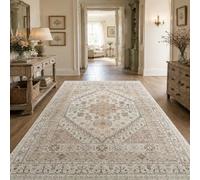 VARIKASHOM Tapis sous Chaise Bureau, 90 x 150 cm, Beige Gris Rose Jaune Blanc Oriental Vintage, Antidérapant Lavable Tapis Poils Courts pour Déco Salon Chambre,