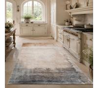 VARIKASHOM Tapis sous Chaise Bureau, 90 x 150 cm, Moderne Abstrait Beige Marron Gris Blanc, Antidérapant Lavable Tapis Poils Courts pour Déco Salon Chambre,