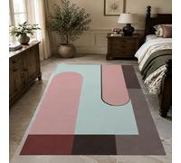 VARIKASHOM Tapis sous Chaise Bureau, 90 x 150 cm, Moderne géométrique Abstrait Rose Bleu Marron Gris Rouge, Antidérapant Lavable Tapis Poils Courts pour Déco Salon Chambre,