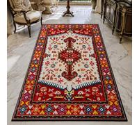 VARIKASHOM Tapis sous Chaise Bureau, 90 x 150 cm, Rouge Oriental Blanc Bleu Jaune Violet Orange, Antidérapant Lavable Tapis Poils Courts pour Déco Salon Chambre,