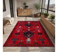 VARIKASHOM Tapis sous Chaise Bureau, 90 x 150 cm, Rouge Oriental Noir Blanc Vert Violet, Antidérapant Lavable Tapis Poils Courts pour Déco Salon Chambre,