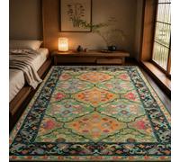 VARIKASHOM Tapis sous Chaise Bureau, 90 x 150 cm, Vert Vintage Orange Rose Bleu Blanc Noir, Antidérapant Lavable Tapis Poils Courts pour Déco Salon Chambre,