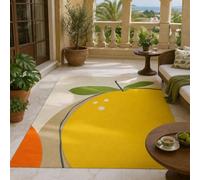 VARIKASHOM Tapis sous Coiffeuse, 100 x 160 cm, Jaune Vert Orange Beige Modernes, Tapis Decoration Chambre, Lavable antiderapant, Poils Ras,