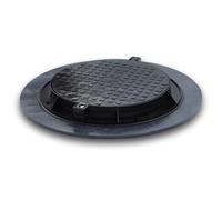 Varile Couvercle de Regard XXL 1000 mm en Plastique I Couvercle Universel I Couvercle de citerne (Noir)