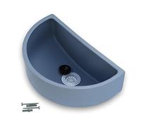 Varile Évier en plastique gris pour jardin et cave, filtre de vidange inclus - Filtre à cheveux en plastique