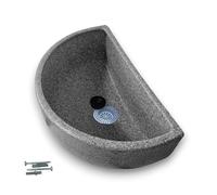 Varile Évier multifonction en plastique aspect granit/pierre pour jardin, camping et camping-car - Avec filtre à cheveux, accessoires et design robuste