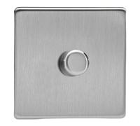 Varilight JDSP401S Interrupteur à coupure de phase 1 vitesse Acier brossé 86 x 86 x 48 mm