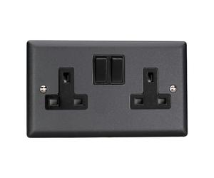 Varilight Urban Mat Prise double prise 13 A avec insert noir Noir mat