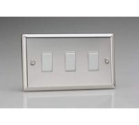 Varilight XC93W Interrupteur à bascule 3 boutons Blanc Miroir Chrome