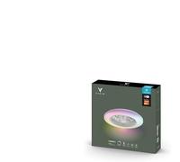 Varin® Ventilateur Plafond avec Lumiere Intelligent, Plafonnier Ventilateur Silencieux pour Chambre, Tuya Wi-Fi, LED 30W RGBW, Ø 50 cm, Télécommande, 3000K à 6000K, Blanc-Transparent