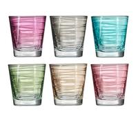 Vario Petit Verre à Eau en Verre, Multicolore, Lot de 6