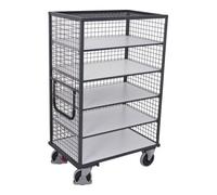 VARIOfit VARIOfit Chariot à étages ESD soudé fixe 1,245 × 785 mm, parois en treillis métallique Quantité:1