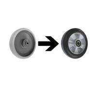VARIOfit VARIOfit Roues en caoutchouc élastique plein Ø 200 mm noir, jeu Quantité:1