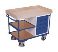 VARIOfit VARIOfit Servante d’atelier avec 3 plateaux, plateau inclus et 4 tiroirs Quantité:1