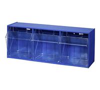 Allit 464410 Casier à tiroirs basculants VarioPlus ProFlip 3 empilable (l x H x P) 600 x 240 x 200 mm bleu, transparent 1 pc(s)