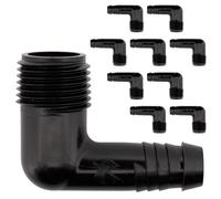VARIOSAN Lot de 10 raccords coudés 17802 - 1/2" - 90° - Compatible avec Rainbird SBE-050 + SPX-Flex - 5,5 bar - Noir