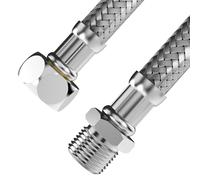 VARIOSAN Rallonge de tuyau blindé pour machine à laver et lave-vaisselle 17727, 5 m, filetage extérieur 3/4" x 3/4" ÜWM, gaine en acier inoxydable, certifié DVGW, eau potable