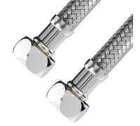 Variosan - Tuyau flexible 17598, 1/2" extérieur x 1/2" extérieur, 50 cm, revêtement en acier inoxydable, certifié DVGW, eau potable, tuyau flexible blindé