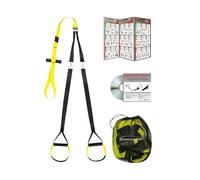 Variosling Sangles de Suspension Rouge-Noir, Sling Trainer Résistant avec Ancre Porte, DVD, Sac et Poster Exercices, Entraînement Fonctionnel à Domicile ou Extérieur