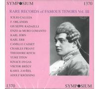 Various Artists - Rare Records of Famous Tenors 3 / Various