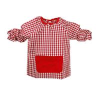 various Blouse scolaire carrée pour enfant avec une poche élastique au niveau du poignet et du cou, rouge, 3 ans