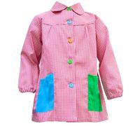 various Blouse scolaire carrée pour enfant garçon ou fille avec Botoens, Col rouge, 3-4 ans