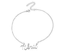 various Bracelet pour femme avec prénom en acier inoxydable - Pendentif prénom personnalisé argenté pour femme - Cadeaux personnalisés pour femme, mère, fille, meilleure amie