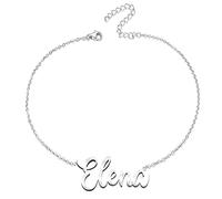 various Bracelet pour femme avec prénom en acier inoxydable - Pendentif prénom personnalisé argenté pour femme - Cadeaux personnalisés pour femme, mère, fille, meilleure amie