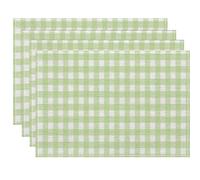 Various Checkerboard Colors Placemat Kitchen Dining Room Table Anti-scalding Heat Insulation Mat(Color-06,8PC-32X42cm)