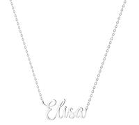 various Collier en acier inoxydable plaqué argent avec pendentif prénom personnalisable, Plateado, Acier inoxydable, Sans objet