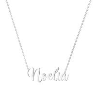 various Collier en acier inoxydable plaqué argent avec pendentif prénom personnalisable, Plateado, Acier inoxydable, Sans objet