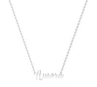 various Collier en acier inoxydable plaqué argent avec pendentif prénom personnalisable, Plateado, Acier inoxydable, Sans objet