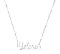 various Collier en acier inoxydable plaqué argent avec pendentif prénom personnalisable, Plateado, Acier inoxydable, Sans objet