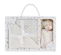 various Couverture Extra Douce + Doudou Ours, Ensemble Cadeau bébé, Beige