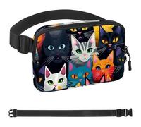 Various Cute Cats-1492 Sac banane à bandoulière pour homme et femme, sac banane pour voyage, marche, course, randonnée, cyclisme, multicolore, 4 x 23 x 15 cm, multicolore, 1.5x9.0x5.9in/4x23x15cm