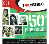 Various - I Love Music 1955-1959 - CD 1 Eddie Cochran - C'mon Everybody / Gene Vincent - Be-Bop-A-Lula / The Everly Brothers - All I Have To Do Is Dream / The Mudlarks - Lollipop / Link Wray - Rumble u.a.