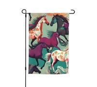 Various Kinds of Horses Print Drapeau de jardin double face extérieur jardin intérieur extérieur décoration 30,5 x 45,7 cm
