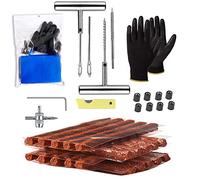 Various Kit de réparation de pneus, kit de réparation de crevaison de voiture et moteur de réparation de crevaison pour pneus Jeu de 37 pièces pour moto, vélo, voiture, etc. (boîte en plastique 37
