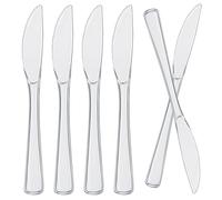 various Lot de 100 couteaux transparents réutilisables, lavables au lave-vaisselle, couverts pour fêtes, mariages, événements, aliments chauds et froids